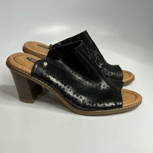 Dr. Scholl’s Promise True Comfort heeled mules faux leather‎ black size 9